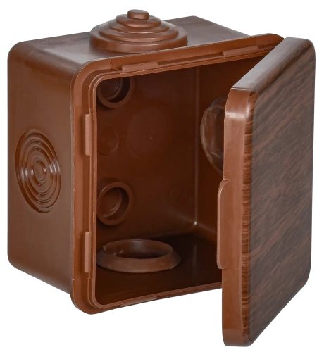 Коробка расп. КМ 65х65х50мм о/к IP54 4 вв. дуб IEK