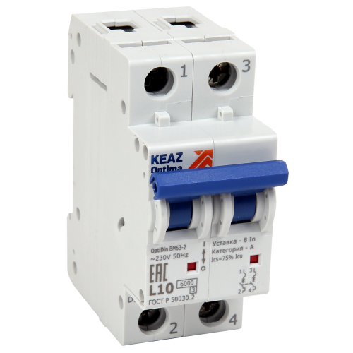 Выключатель автоматический модульный OptiDin BM63-2NZ40-УХЛ3 (Новый) Выключатель автоматический модульный OptiDin BM63-2NZ40-УХЛ3 (Новый)