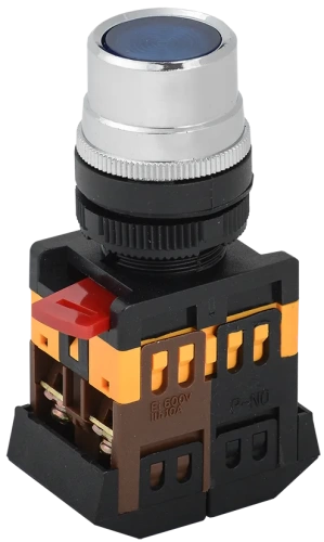 Кнопка ABLF-22 синий d22мм неон/240В1з+1р ИЭК Кнопка ABLF-22 синий d22мм неон/240В1з+1р ИЭК