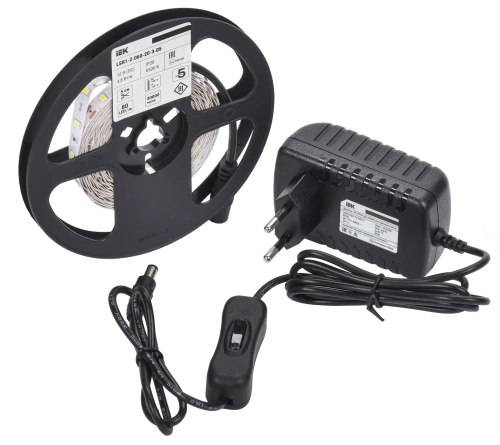 Комплект DIY (2835W60-4,8-IP20-12В 5м + др. + выкл.) IEK