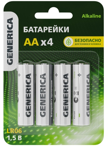 Батарейка щелоч. Alkaline LR06/AA (4шт/блистер) GENERICA