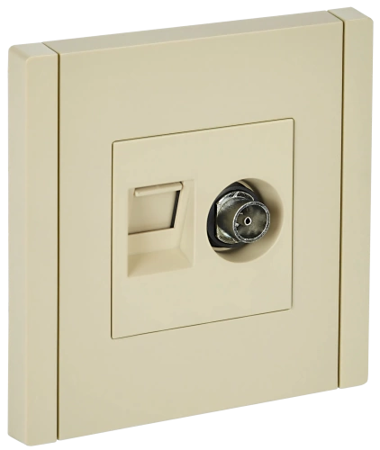 FORTE&PIANO Роз. двойная TV+RJ45 кат.5E FP436 ван. IEK