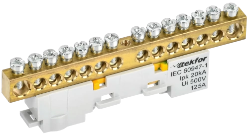 TEKFOR Шина PE "земля" неизол. на унив. держ. 8х12-14-Ж IEK