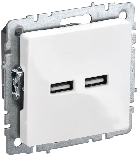 BRITE Роз. USB A+A 3,1А РЮ10-1-БрБ бел. IEK BRITE Роз. USB A+A 3,1А РЮ10-1-БрБ бел. IEK