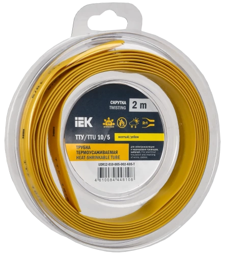 Трубка термоусадочная ТТУ нг-LS 10/5 желтая (2м/упак) IEK