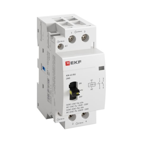 Контактор модульный КМ РУ 63А 2NO (2 мод.) EKF PROxima