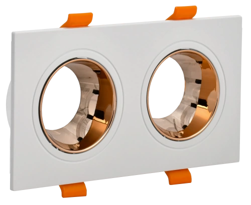 Светильник 4108 встр. поворотн. 2хGU10 белый/зол. пласт. IEK