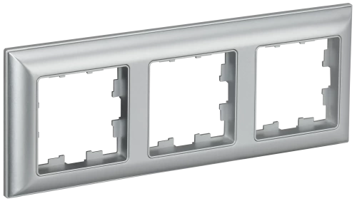 BRITE Рамка 3-мест. РУ-3-Бр алюм./алюм. IEK