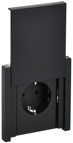 FORTE&PIANO Роз. с з/к/ш с кр. в/к 16А IP44 FP121 чер. IEK