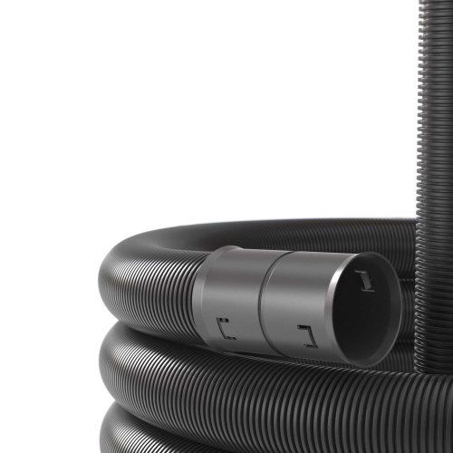 Двустенная труба ПНД гибкая для открытой прокладки д.200мм, SN6, ПВ-0,УФ, с протяжкой, в бухте 35м, цвет черный Двустенная труба ПНД гибкая для открытой прокладки д.200мм, SN6, ПВ-0,УФ, с протяжкой, в бухте 35м, цвет черный