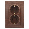 1-205-10 Эл/ус Intro Розетка 2X2P+E Schuko, 16А-250В, IP20, СУ, Plano, венге