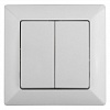Выключатель Intro Solo 4-104-01 двухклавишный 10А-250В, IP20, СУ, белый