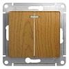 GLOSSA 2-клавишный ВЫКЛЮЧАТЕЛЬ с подсветкой,сх.5а,10АХ,механизм, ДЕРЕВО ДУБ