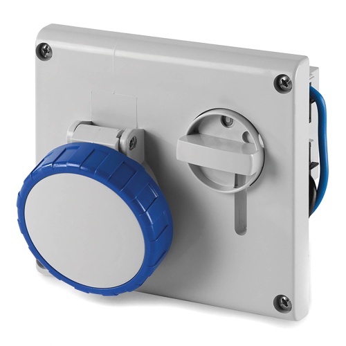 Розетка панельная с механической блокировкой и верхним расположением разъема IP67 16А 2P+E 230В (упак. 1 шт)