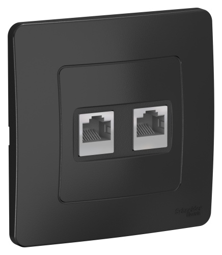 BLANCA С/У РОЗЕТКА двойная компьютерная RJ45, кат.5E, АНТРАЦИТ