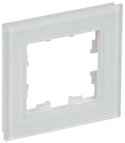 BRITE Рамка 1-мест. РУ-1-2-Бр стекло бел. матовый IEK