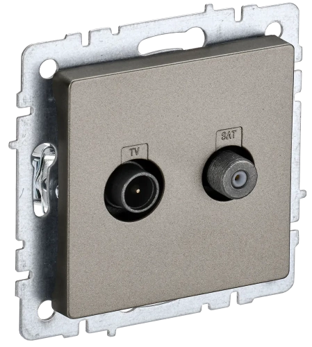 BRITE Роз. двойная TV+SAT РТВ/РСп12-БрШ шамп. IEK BRITE Роз. двойная TV+SAT РТВ/РСп12-БрШ шамп. IEK