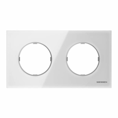 Рамка 2-постовая, серия SKY Moon, цвет стекло белое  8672 CB