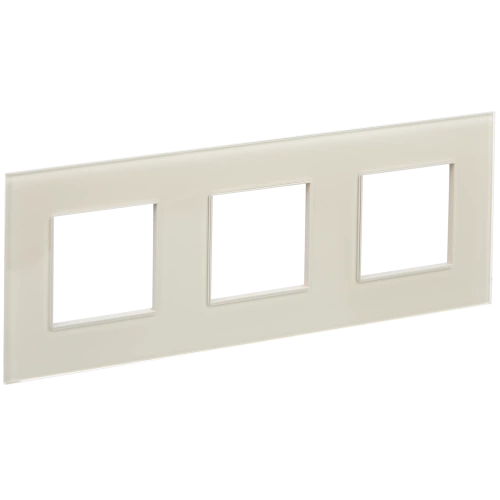 SKANDY Рамка 3-мест. SK-F23B стекло беж. IEK