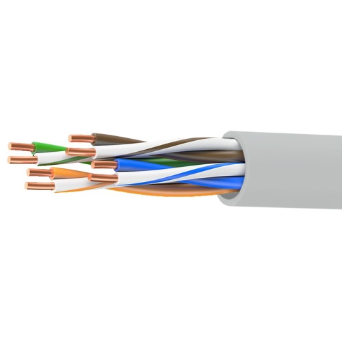 Кабель витая пара кат. 5E неэкранированный U/UTP, 4 пары, нг(А)-HF, для внешней/внутренней прокладки, серый, коробка 305 м Кабель витая пара кат. 5E неэкранированный U/UTP, 4 пары, нг(А)-HF, для внешней/внутренней прокладки, серый, коробка 305 м