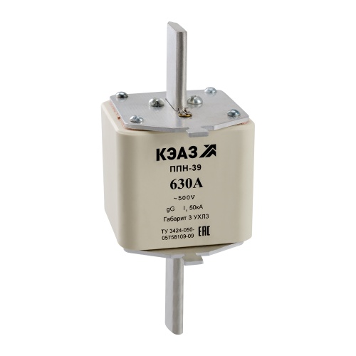 Вставка плавкая ППН-39-X3-3-500А-УХЛ3-КЭАЗ Вставка плавкая ППН-39-X3-3-500А-УХЛ3-КЭАЗ