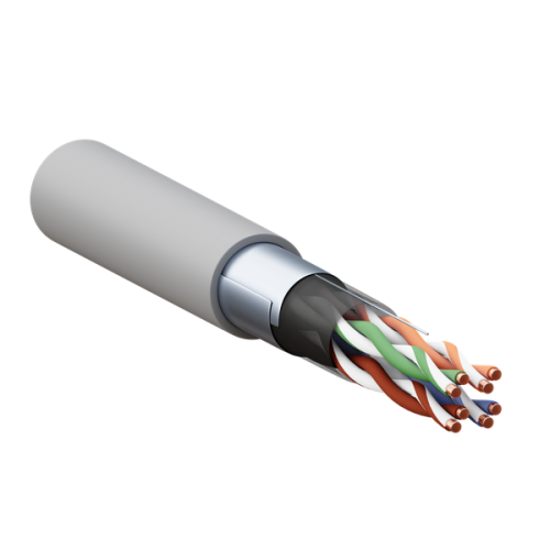 Кабель витая пара TERACOM CS Cat.5E F/UTP 4 пары solid 24AWG оболочка LSZH нг(А)-LSLTx цвет серый (упак. 305м)