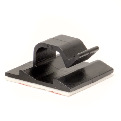 Клипса самоклеящаяся для кругл.кабеля,черная, 12.3х8х12 (упак. 100 шт)