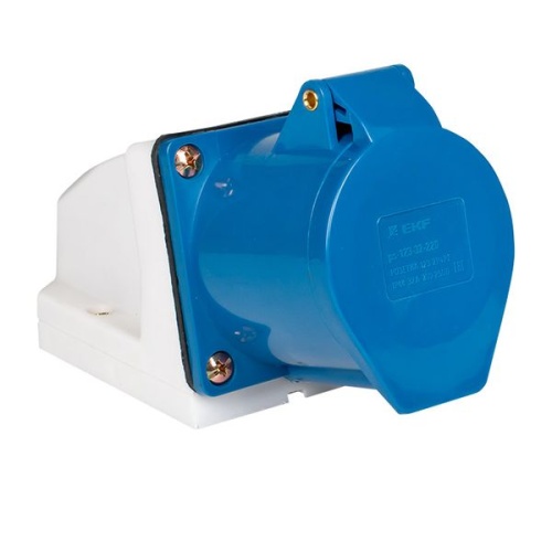 Розетка стационарная наружная 123 2Р+РЕ 32А 220В IP44 EKF Розетка стационарная наружная 123 2Р+РЕ 32А 220В IP44 EKF