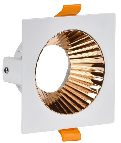 Светильник 4109 встр. поворотн. GU10 белый/золото пласт. IEK