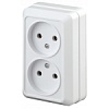 2Э-203-01  Intro Розетка 2х2P, 16А-250В, ОУ, б.м.п., Quadro, белый