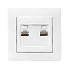 Валенсия розетка компьютерная RJ-45 2-местная белая EKF PROxima