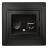 1-303-05  Intro Розетка информационная RJ45, IP20, СУ, Plano, антрацит