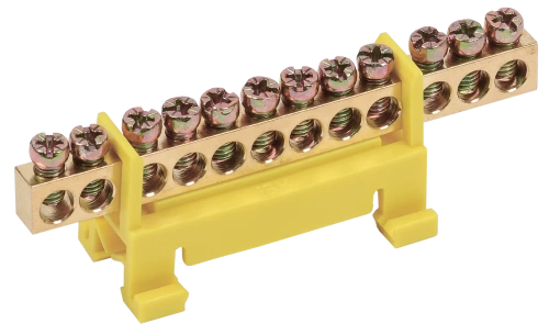 Шина нул на DIN-изол тип "Стойка" ШНИ-6х9-12-С-Ж ИЭК