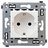Розетка в стену, 2P+E, с з/ш, "Avanti", "Белое облако"