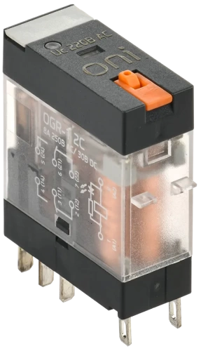Реле общ. назнач. OGR-1 2C 220В AC с LED и тест. кнопкой ONI