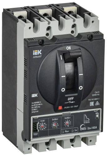 ARMAT Авт. выкл. лит. корпус 3P D 85кА 160А эл. станд. IEK