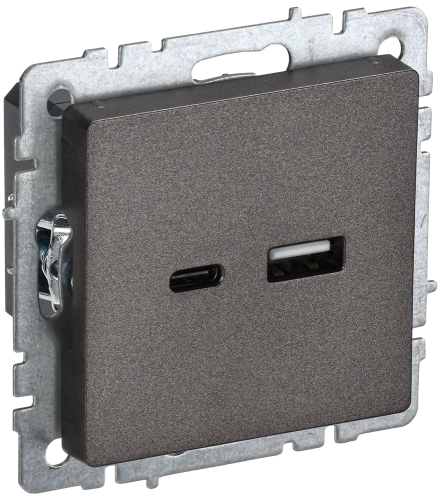 BRITE Роз. USB A+C 18Вт РЮ11-1-БрТБ бр. IEK BRITE Роз. USB A+C 18Вт РЮ11-1-БрТБ бр. IEK