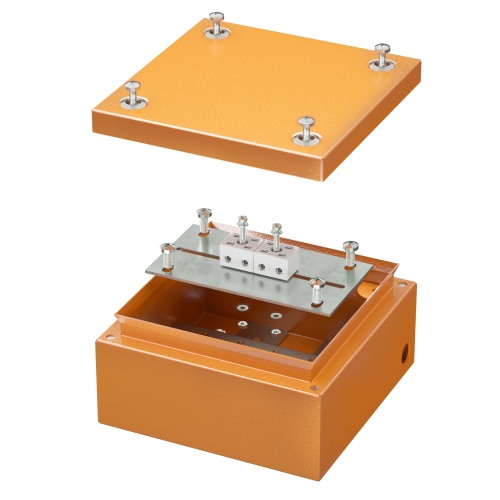 Коробка стальная FS с гладкими стенками и клеммниками, IP66,150х150х80мм,4р, 450V,6A, 4мм.кв.