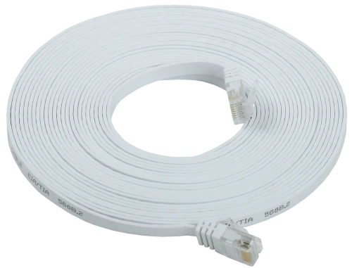 ITK Коммутационный шнур плоский кат.6 UTP 7м белый
