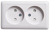 ХИТ О/У РОЗЕТКА двойная без зазем. со шт., ИЗОЛ.ПЛ. 16А, БЕЛЫЙ. Россия