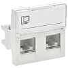 PRIMER РКИ-22-00-П-6 Розетка RJ45 кат.6 (2м/2вх) бел. IEK