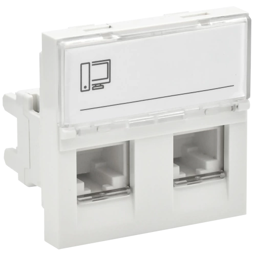 PRIMER РКИ-22-00-П-6 Розетка RJ45 кат.6 (2м/2вх) бел. IEK