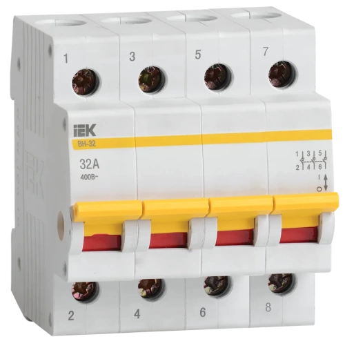 Выключатель нагрузки (мини-рубильник) ВН-32 4Р  32А (упак. 3 шт./60) ИЭК