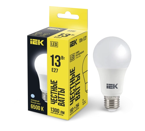 Лампа LED A60 груша 13Вт 230В 6500К E27 IEK