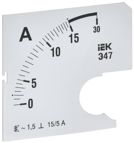 Шкала смен. для амперметра Э47 15/5А-1,5 72х72мм IEK