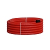 NR050 Двустенная труба ПНД гибкая для открытой прокладки, атмосферостойкая, ПВ-0, тип 450, SN26, с зондом цвет, D50мм  (50м) цвет красный Экопласт