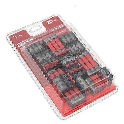 Клемма СМК 221-413 с рычагом 3 отверстия 0.2-4.0 мм2 блистер EKF PROxima Клемма СМК 221-413 с рычагом 3 отверстия 0.2-4.0 мм2 блистер EKF PROxima