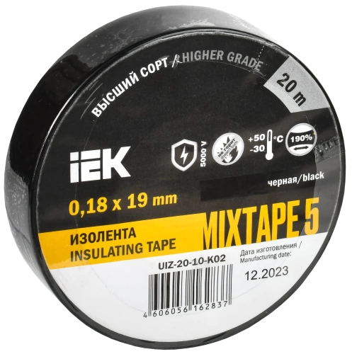 MIXTAPE 5 Изолента 0,18х19мм черная 20м IEK