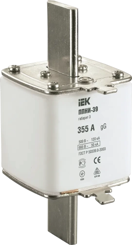 Плавкая вставка предохранителя ППНИ-39, габарит 3, 355А (упак. 1 шт./24) ИЭК
