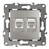 12-3108-15 Эл/ус ЭРА Розетка информационная двойная 2XRJ45, IP20, Эра12, перламутр